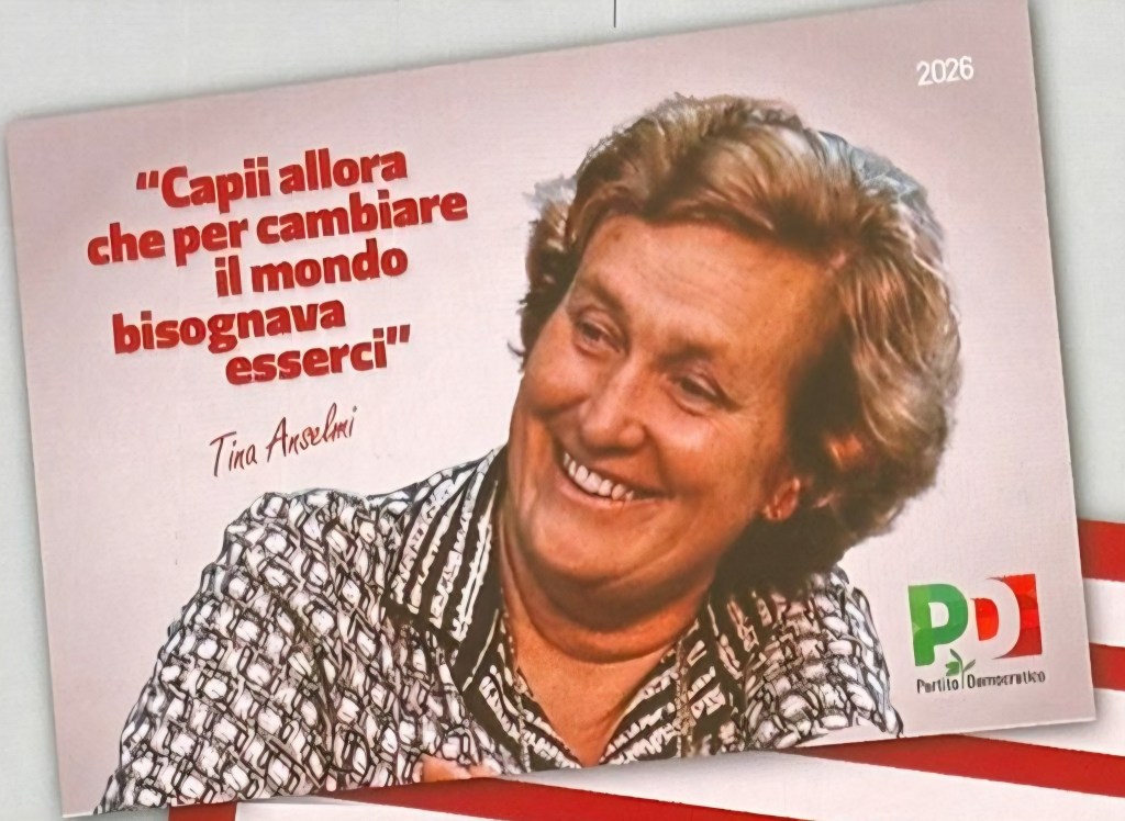Tessera 2026 del Partito Democratico, raffigurante Tina Anselmi.